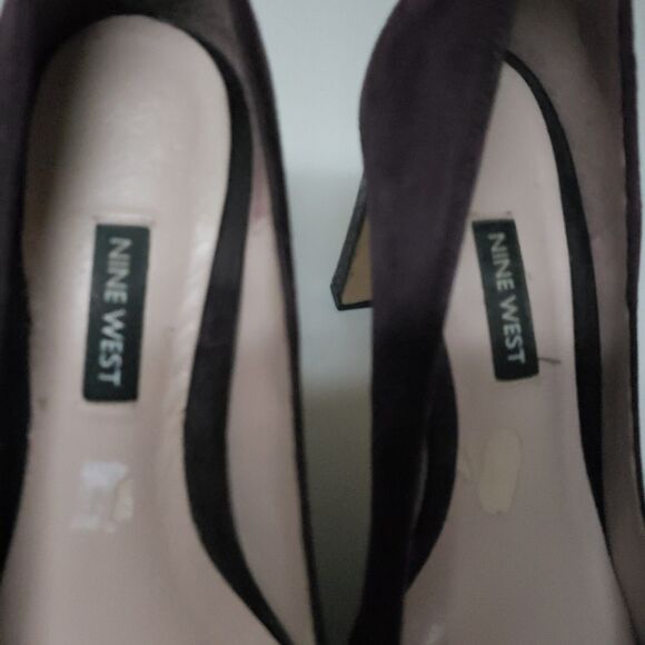 Women's Nine West Plum Purple Genuine Suede Formal Pump Heel Sz 8.5M PO Good - Picture 4 of 12
